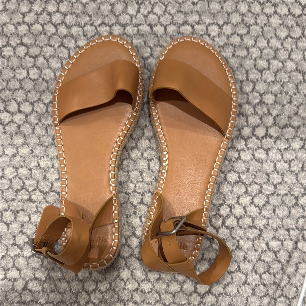 Abercrombie & Fitch Brown Leather Sandals with Ankle Strap